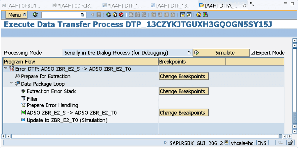 Processing mode options in DTP