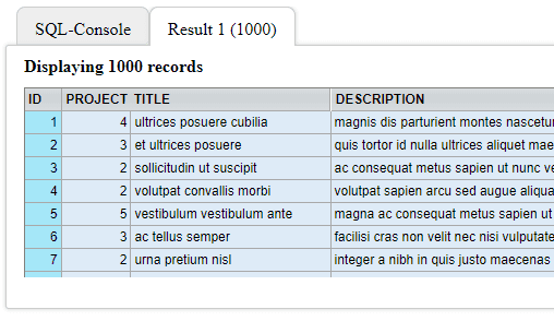 The HANA Web Console 